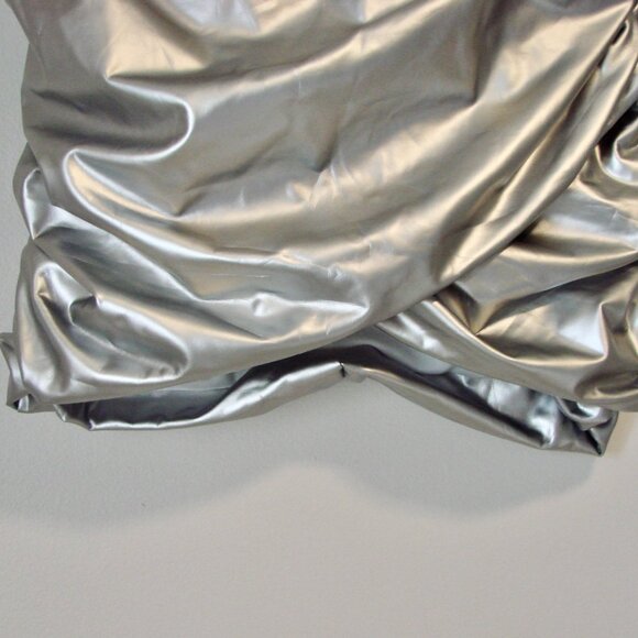 Fashion Nova Silver Mini Skirt Don't Cross Me Faux Leather Club Party NEW NWT XS - Picture 6 of 11